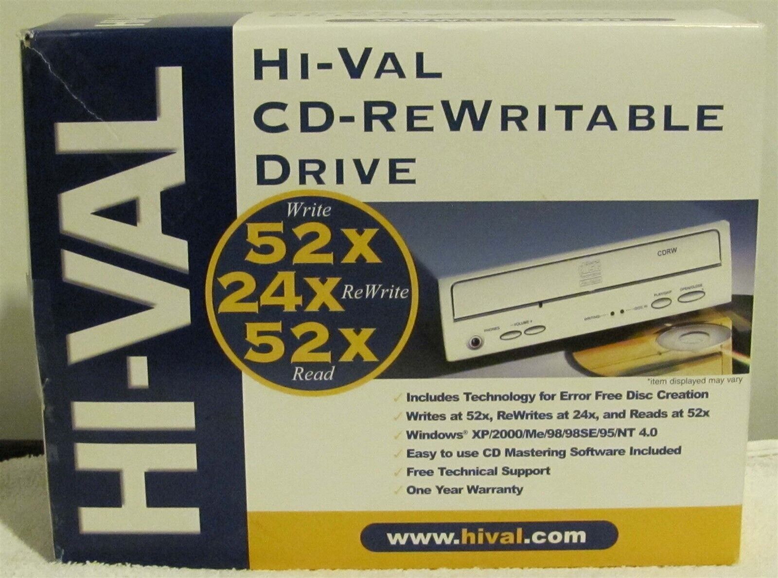 HI-VAL (Model H522452) 52x24x52x CD-RW Internal Drive (New in Box)