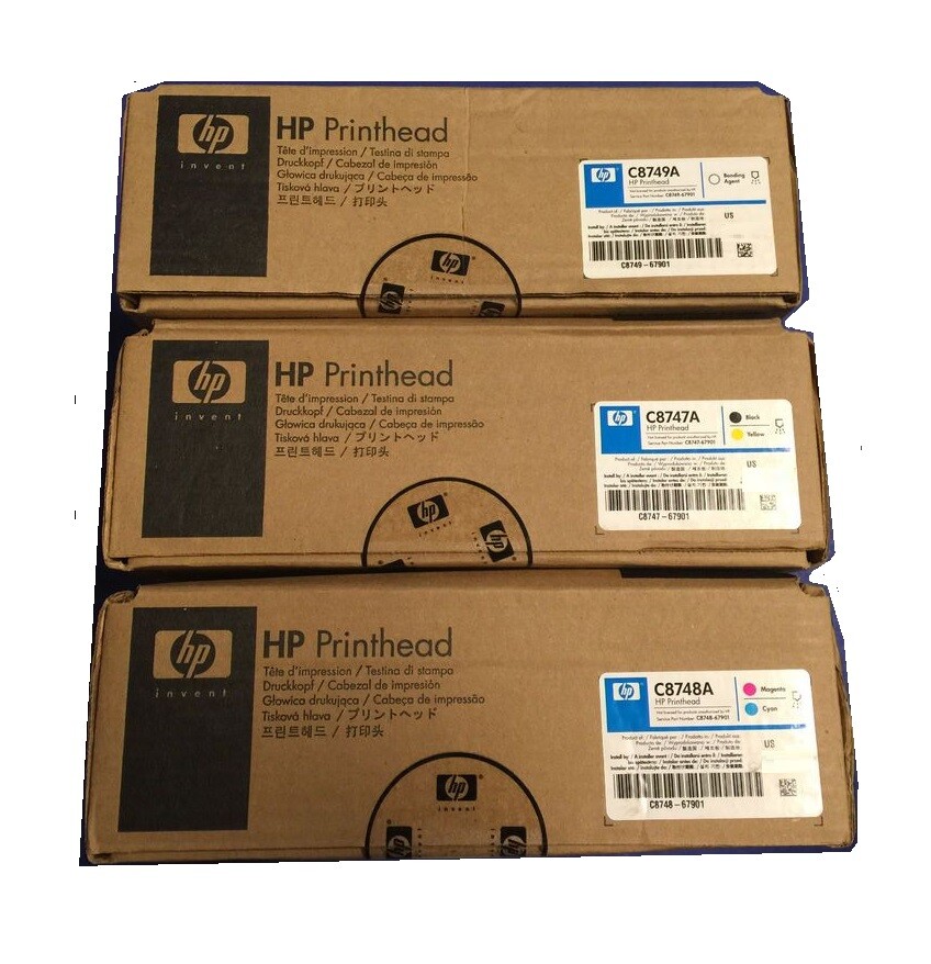 3 x HP Printhead Set CM8050 CM8060 MFP Color / C8747A C8748A C8749A Printhead