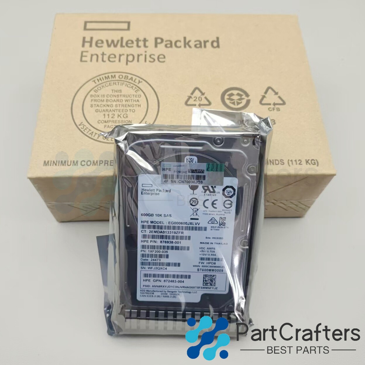 New HPE 600GB 10K SAS 2.5 12Gb/s 512e DS FW SC HDD 872477-B21 872736-001
