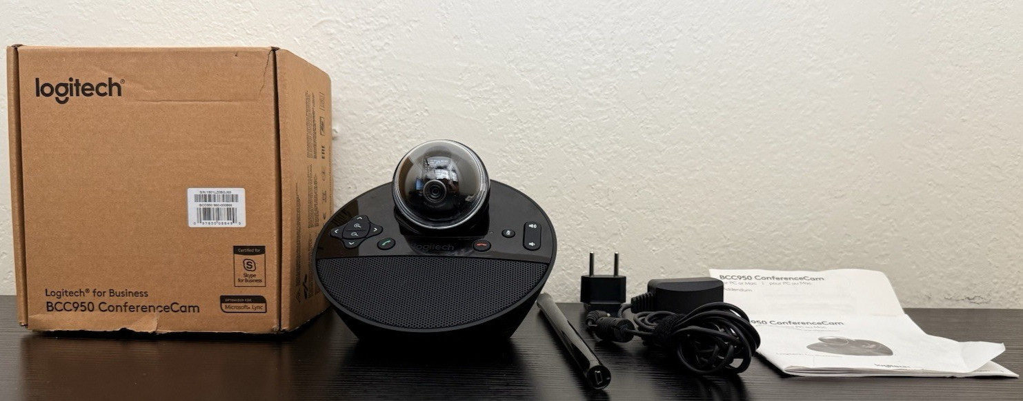 Logitech BCC950 ConferenceCam HD 1080p Webcam Speakerphone Tested No Remote