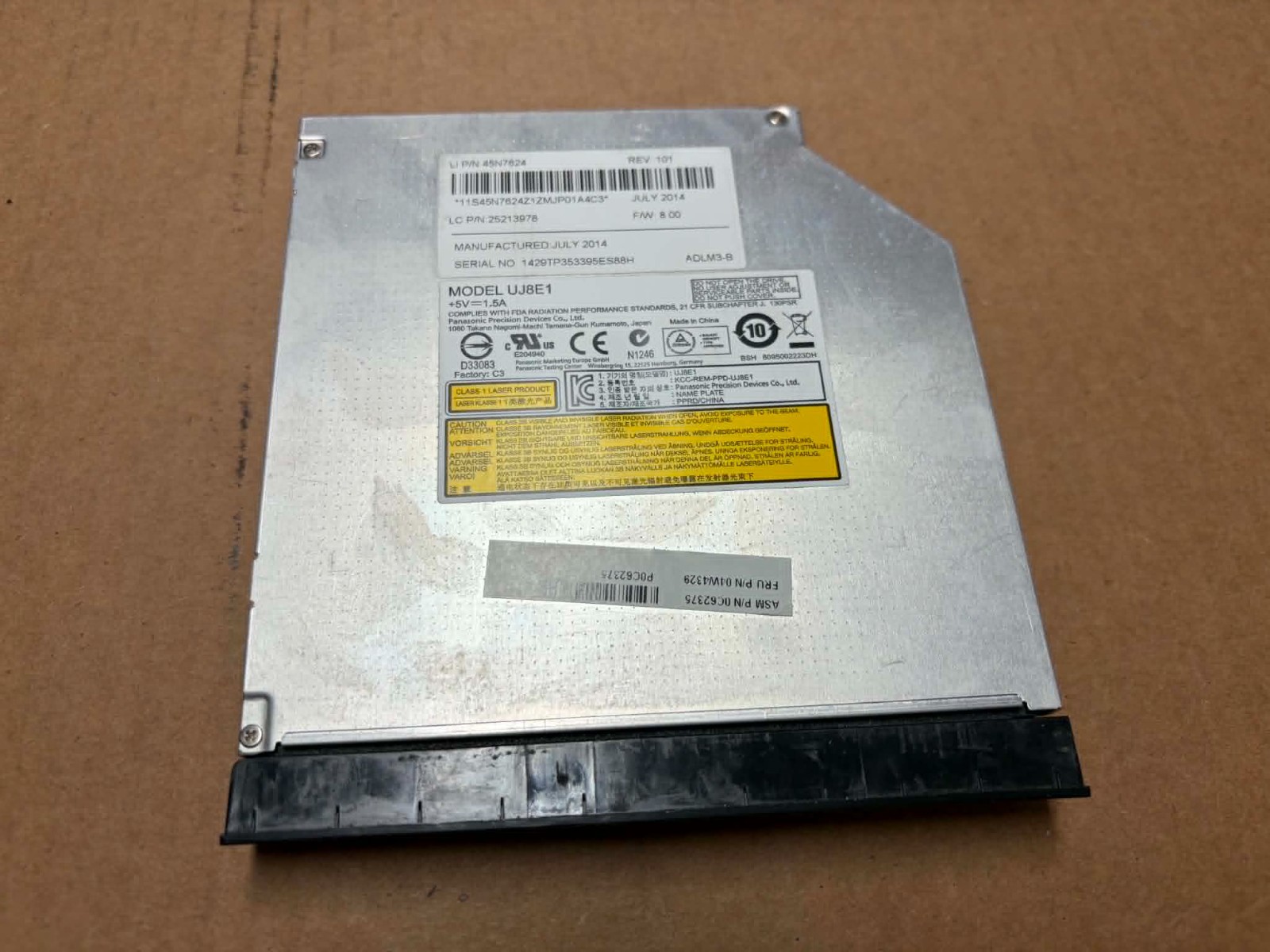 LENOVO Thinkpad Edge E545 Replacement PANASONIC UJ8E1 SATA DVD Writer 45N7624