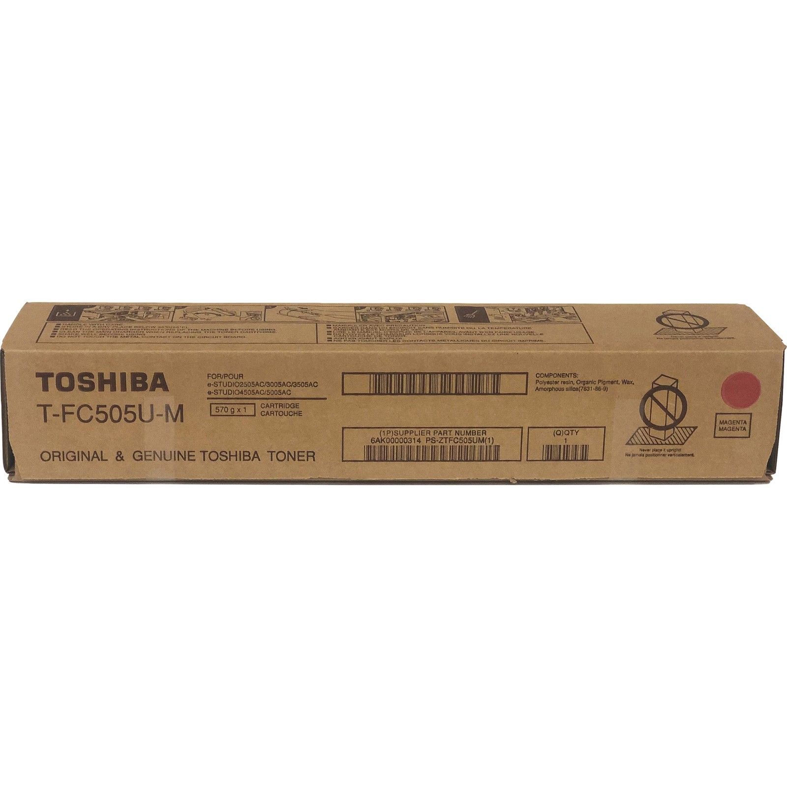 Toshiba Original High Yield Laser Toner Cartridge - Magenta - 1 Each (tfc505m)