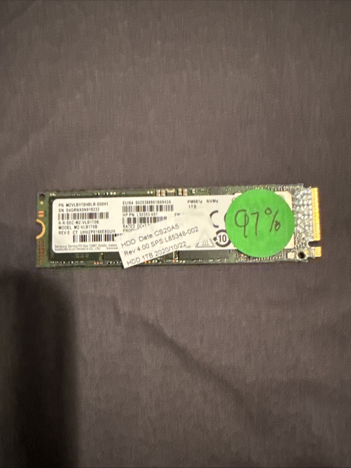 Samsung PM9A1 1TB M.2 2280 NVME PCIE SSD (Excellent Health)