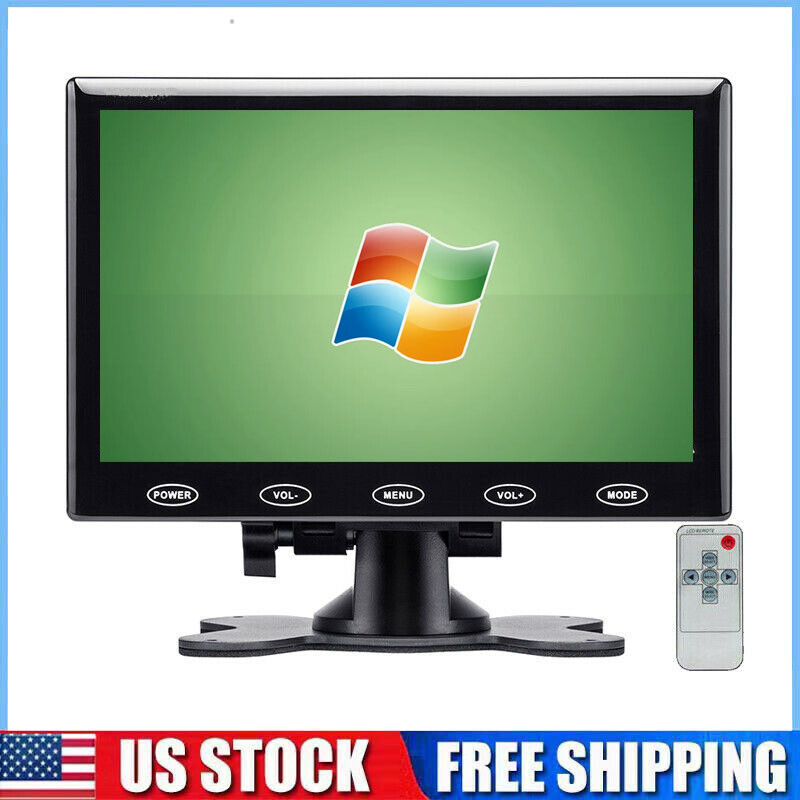 US- 7" LCD Monitor for Raspberry Pi DSLR 1080P AV/VGA/HDMI PC CCTV W/Speaker