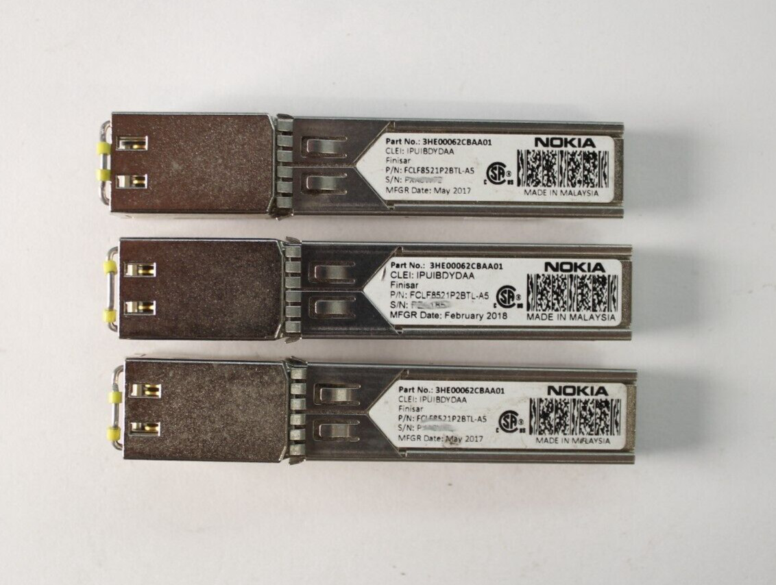 Lot of*3 NOKIA 3HE00028CAAA01 SFP-GIGE LX-LC FCLF8521P2BTL-A5 Transceiver