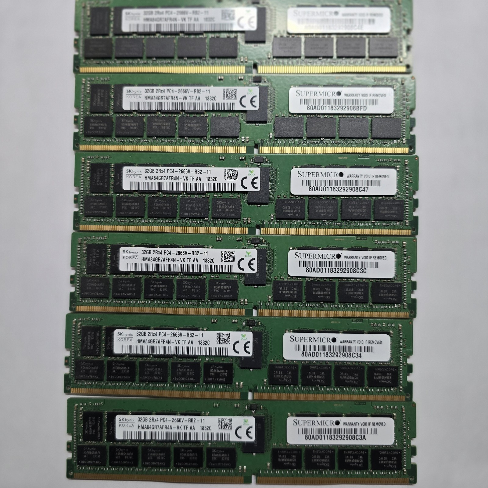 SK Hynix 6x DDR4 32GB ECC RDIMM 2666MHz