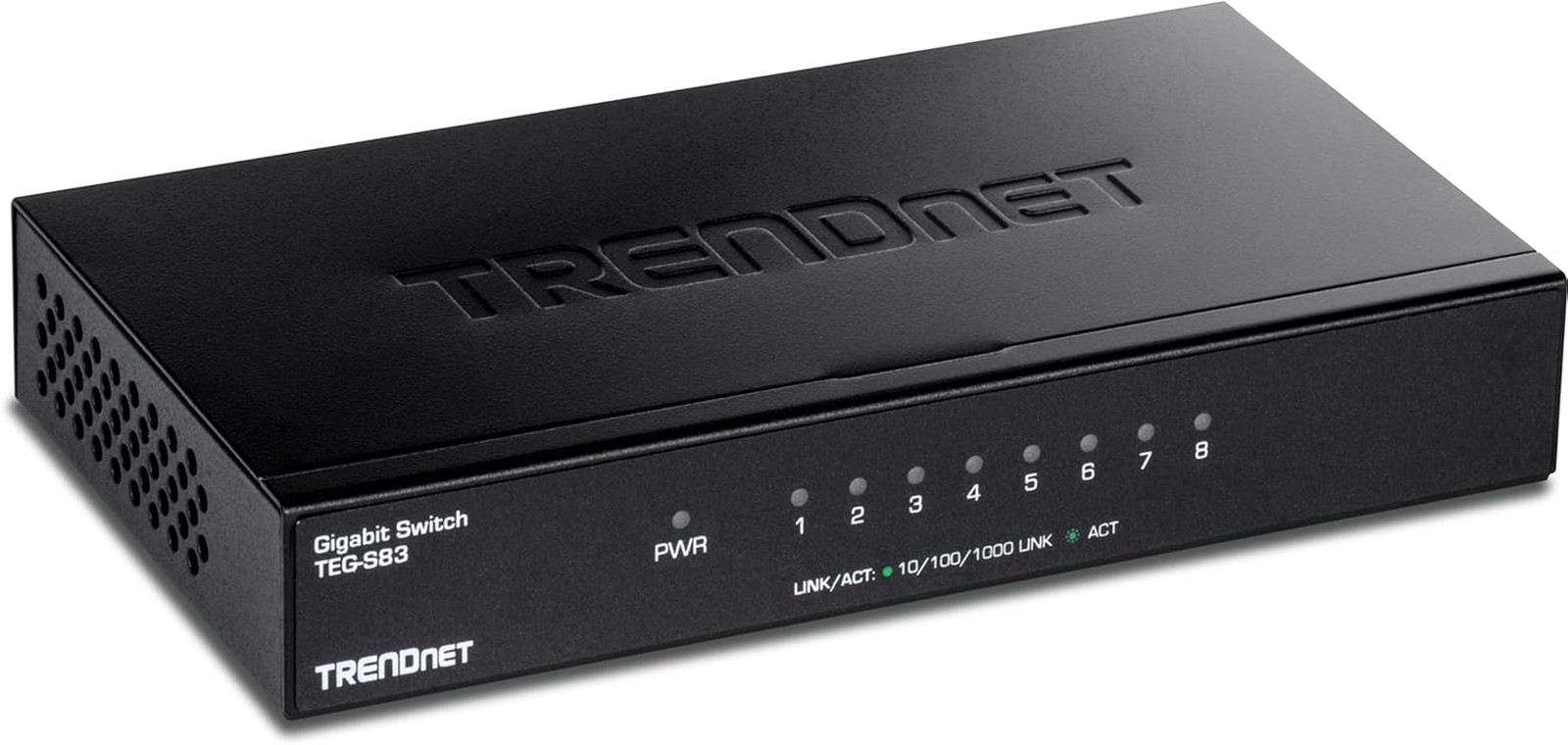 TRENDnet 8-Port Gigabit Switch TEG-S83 16Gbps Fanless Metal RJ-45