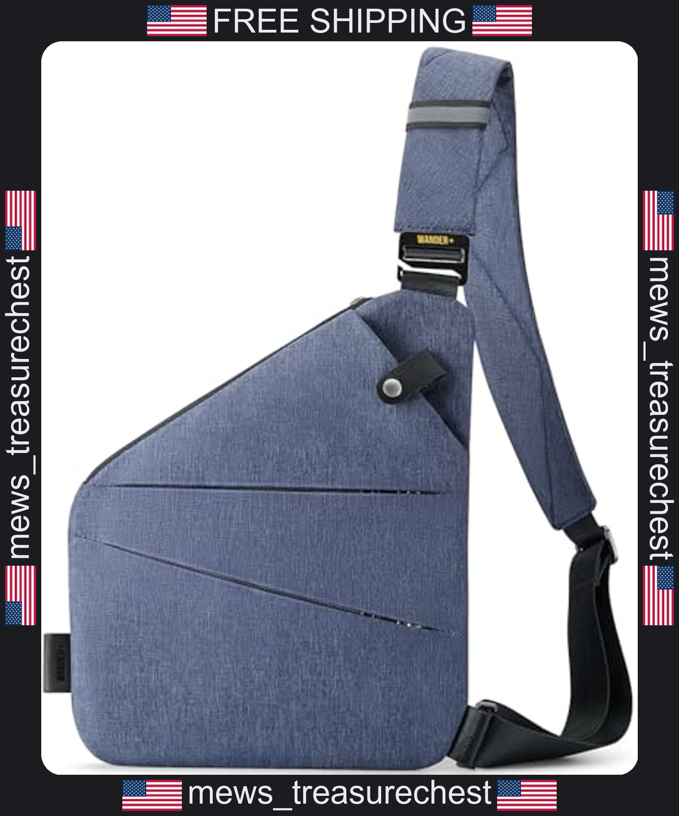 WANDER+ Anti Theft Crossbody Bag for Women Men Multi-Pocket Slim Sling