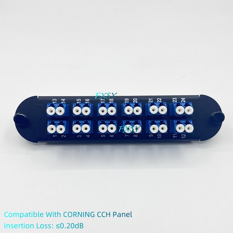 24F Fiber Optical Adapter Panel 12 LC Duplex SM Compatible CORNING CCH-CP24-A9