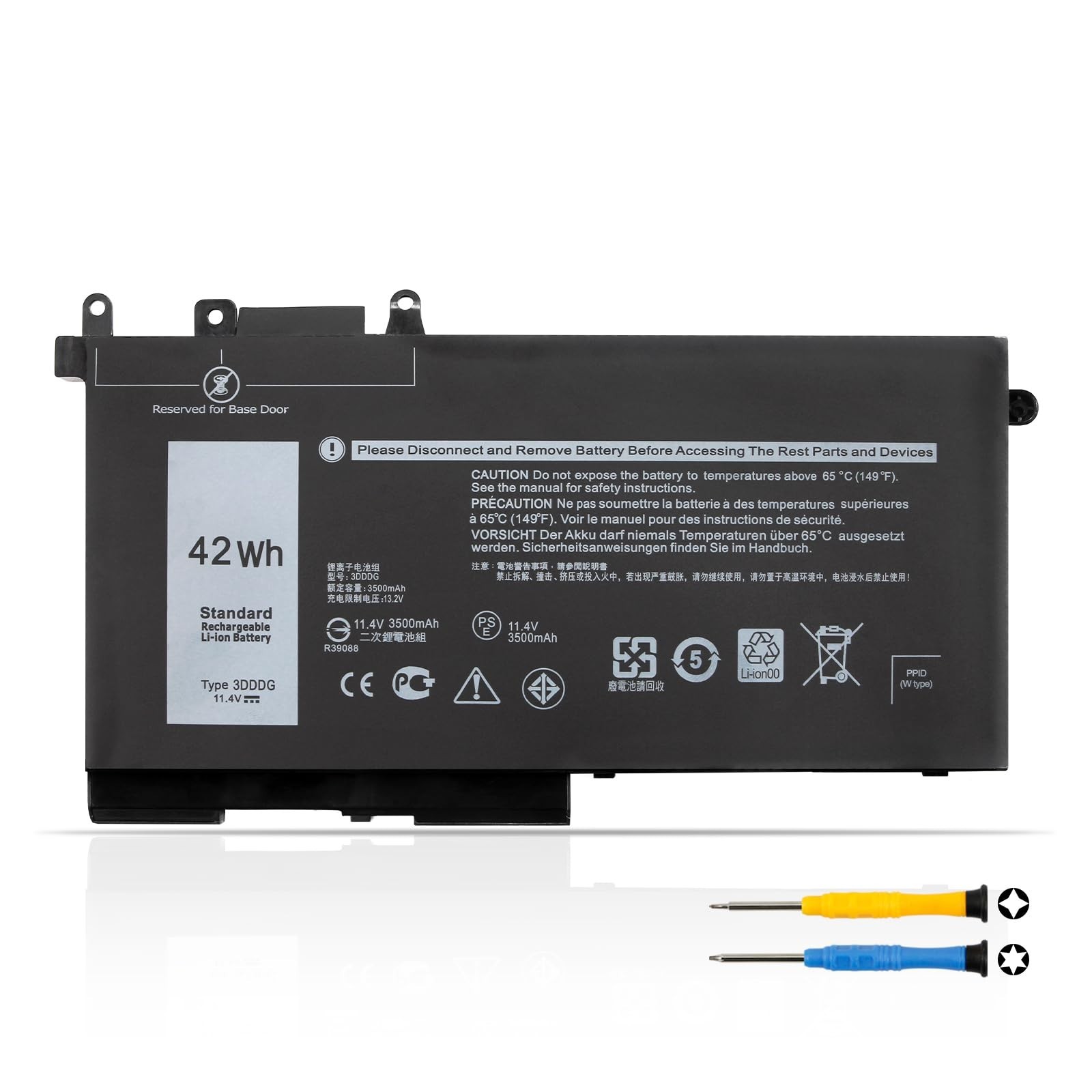 42Wh Laptop Battery for Dell Latitude 5280 5288 5290 5480 5488 - High Capacity,