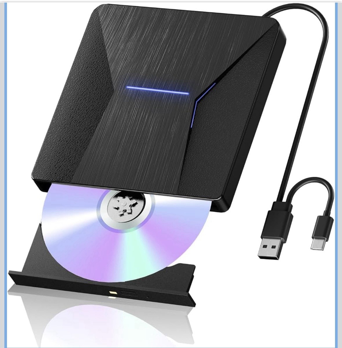 External Blu Ray Drive Plug & Play BR DVD CD Reader Burner USB 3.0 & Type C