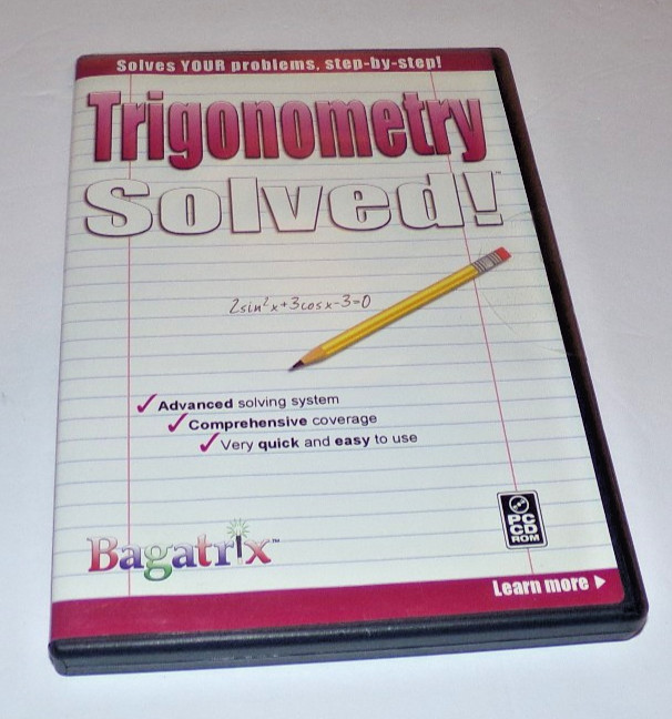Trigonometry Solved Bagatrix PC Cd-rom Math Software Windows 2000/XP/2003 NEW