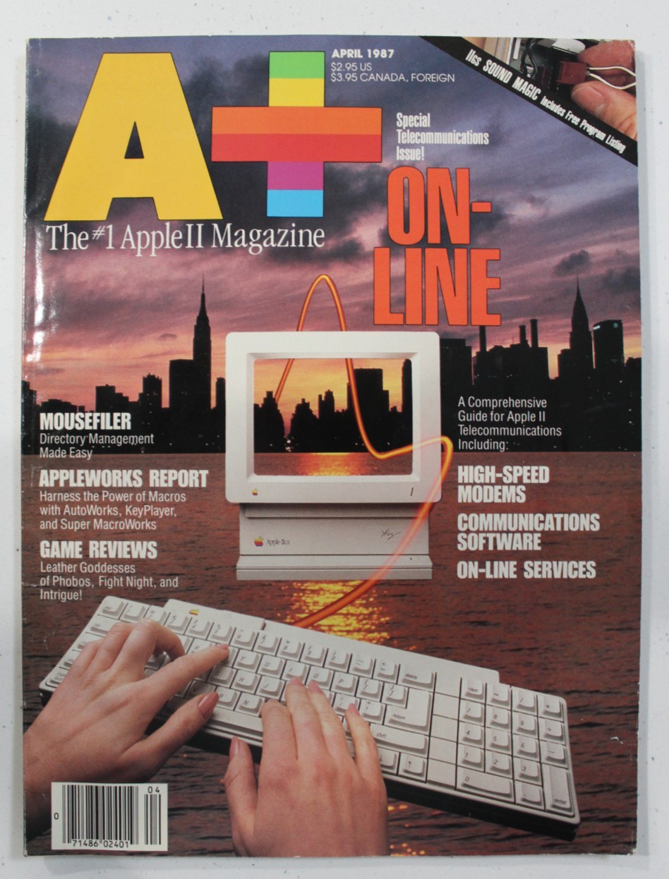 Vtg 1987 A+ The Apple II Computer Magazine Special Telecom Issue (On-Line) Guide