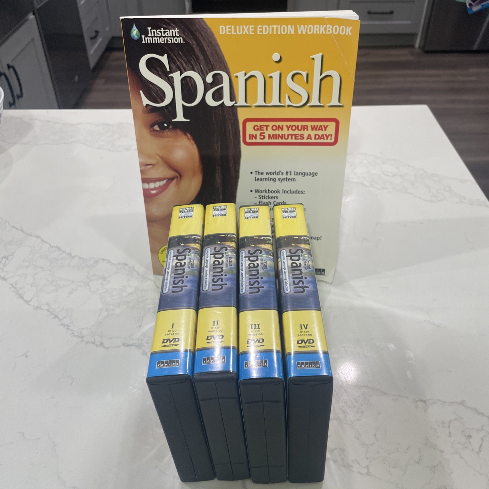 📚 Instant Immersion Spanish Language Learning 19-Disc CD/DVD Vol 1-4 Workbook