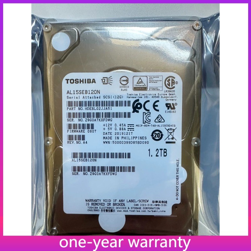 1PCS AL15SEB120N Toshiba AL15SEB120N HDD 1.2TB SAS 12Gb/s 10K 2.5" Hard Drive N