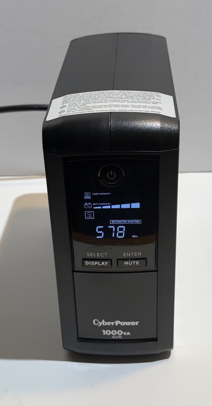 CyberPower 1000VA Battery Back-Up System UPS 10 Outlet  CP1000AVRLCD - TESTED