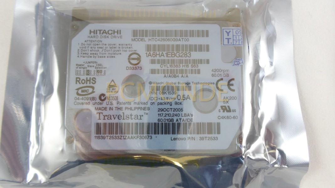 Hitachi Travelstar C4K60 60GB Hard Drive 1.8" ATA100 4200 RPM (08K1539)