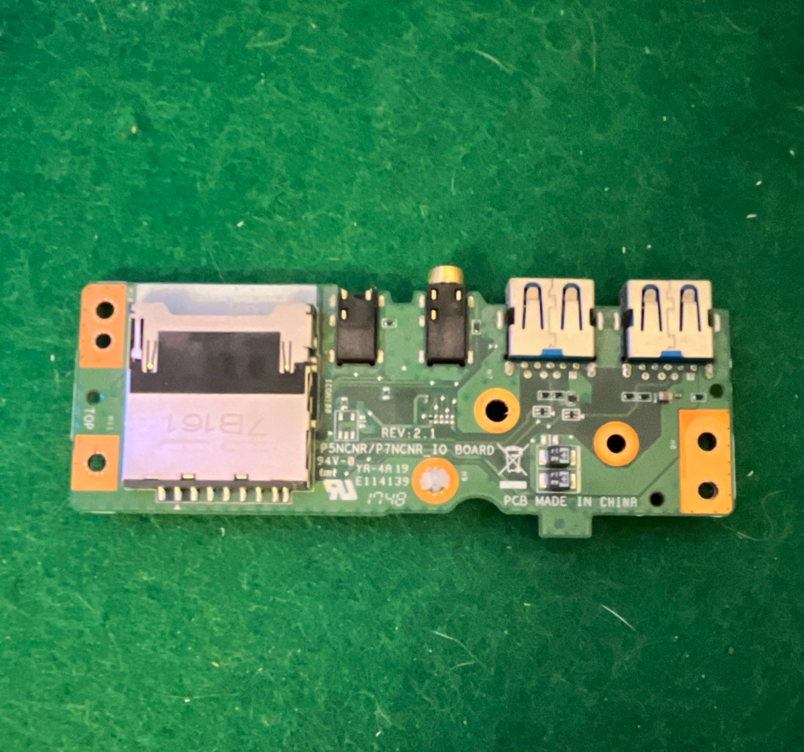 Laptop I/O Board USB Audio SD Card Reader P5NCNR/P7NCNR-IO BOARD Green - Used