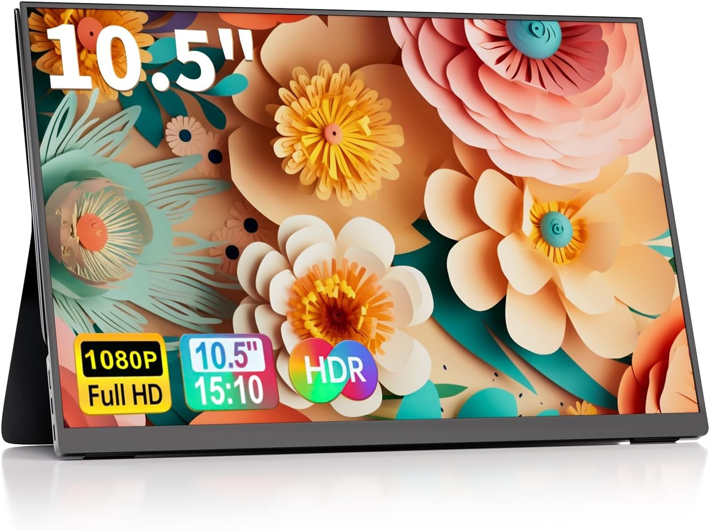 10.5'' Portable Monitor 2K FHD IPS, USB-C & HDMI, Ultra-Slim with Smart Cover