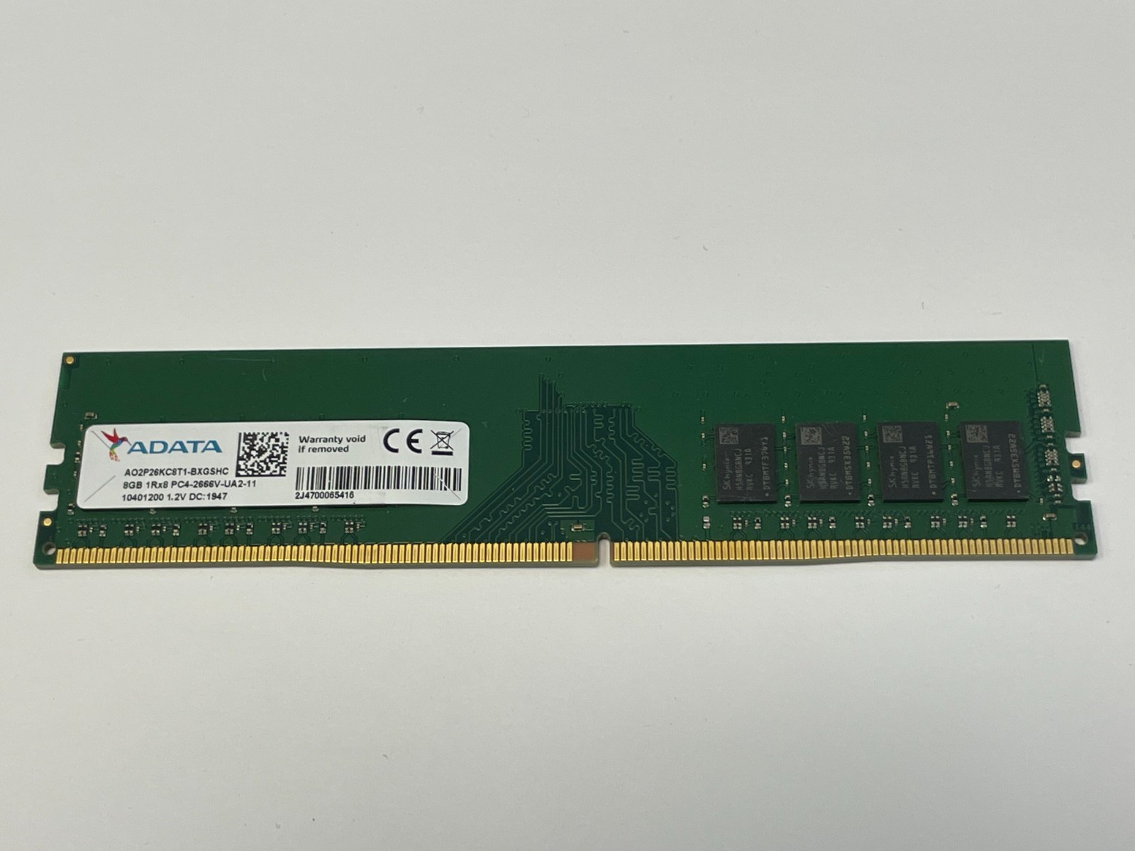 ADATA 8GB (1 Stick) PC4-21300 DDR4 2666V Desktop PC Memory AO2P26KC8T1-BXGSHC
