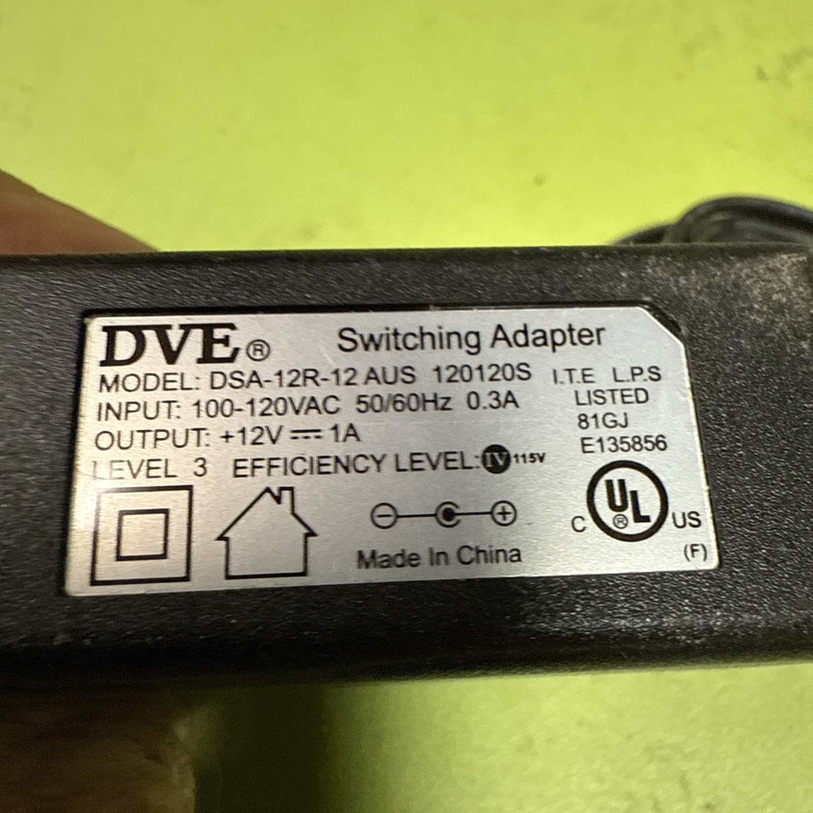 GENUINE DVE AC 12V Adapter Power Supply-  DSA- 12R-12 AUS 120120