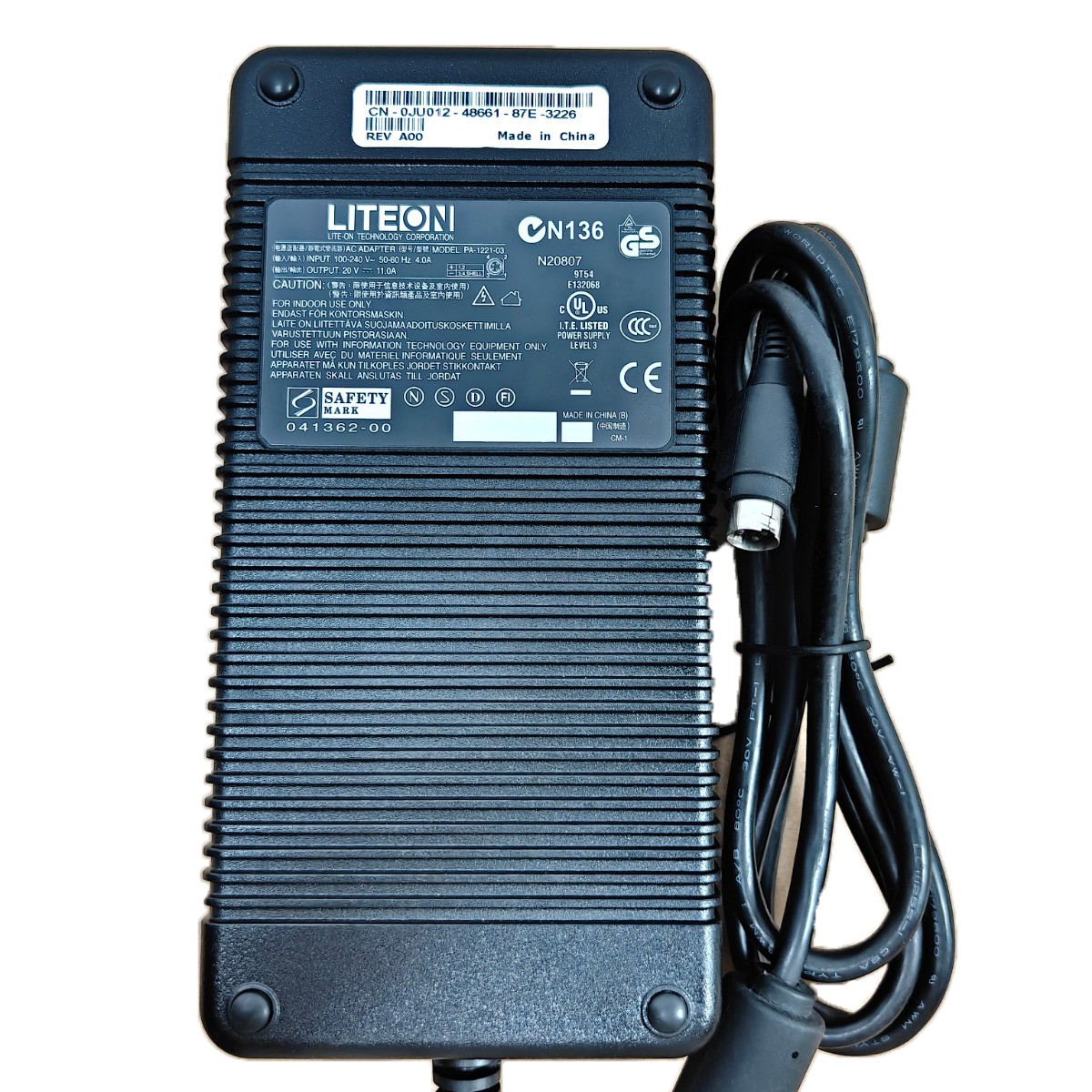 LITEON 20V 11A 220W Power Supply Adapter PA-1221-03 4-Pin Charger