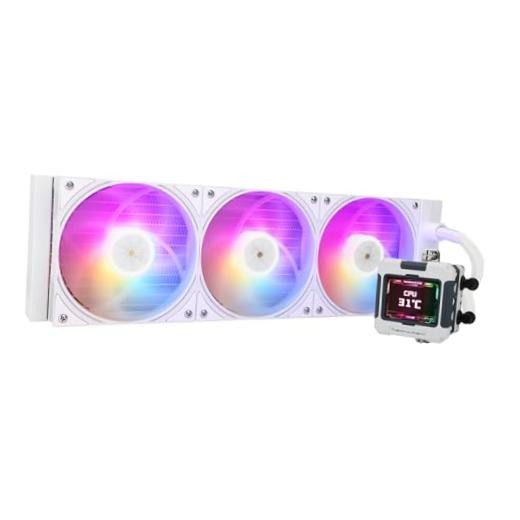 FW 360 White ARGB-360mm AIO CPU Liquid Cooler,IPS LCD Screen FW360 White ARGB