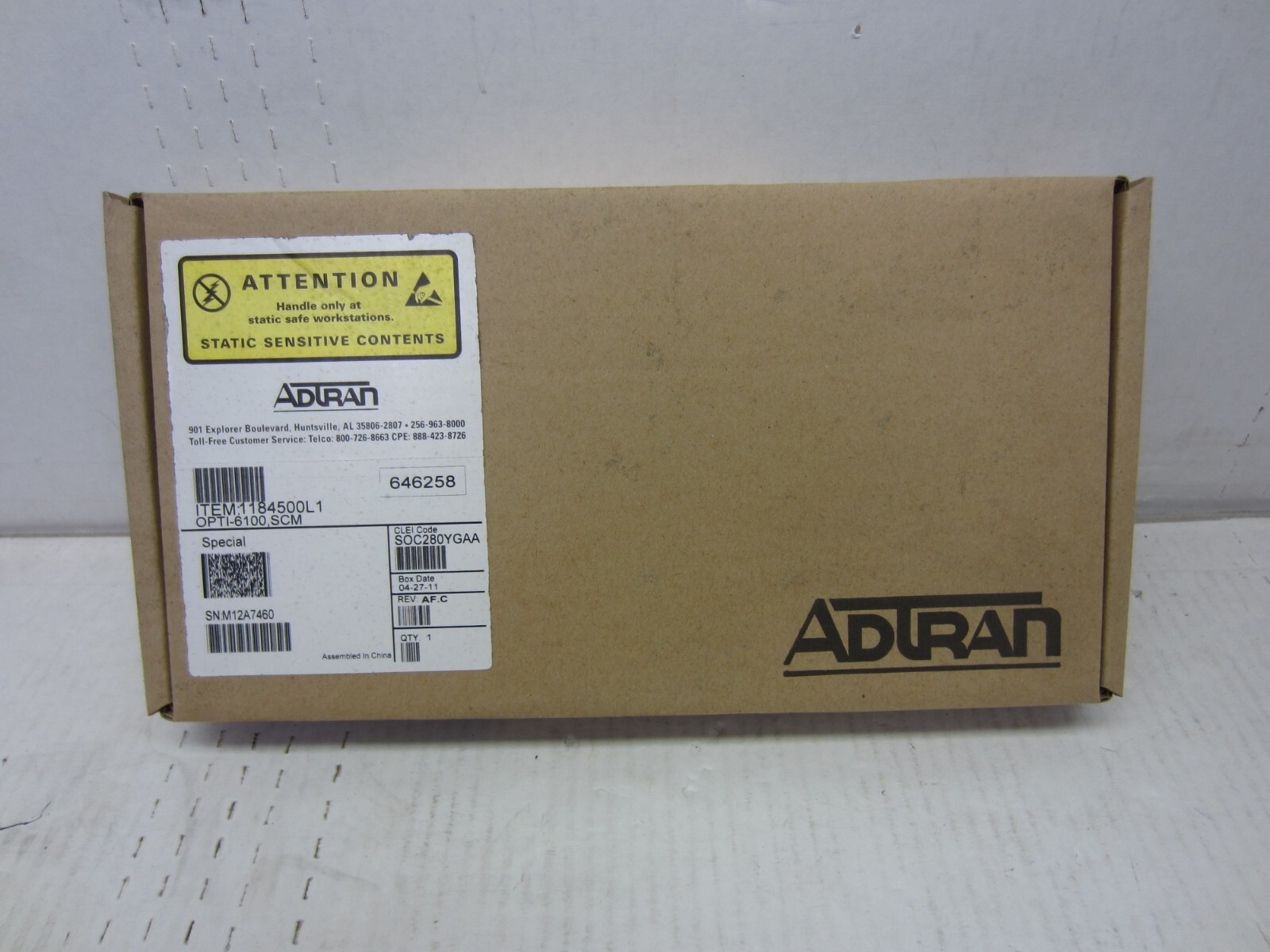 Adtran 1184500L1 OPTI-6100 System Controller Module (SCM) (5 in stock) NEW