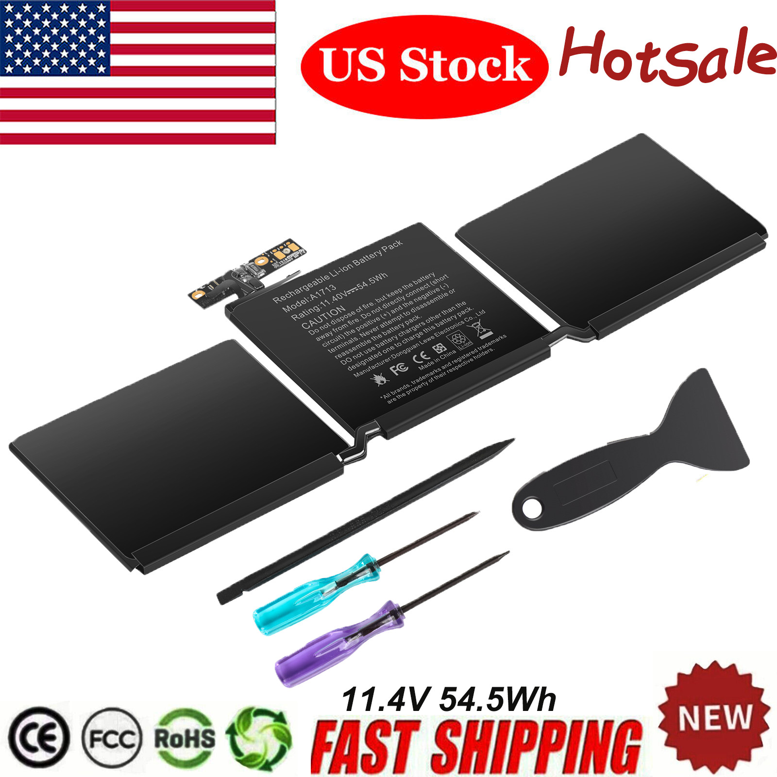 A1713 Battery for MacBook Pro 13 inch A1708 Late 2016 Mid 2017 EMC 2978 EMC 3164