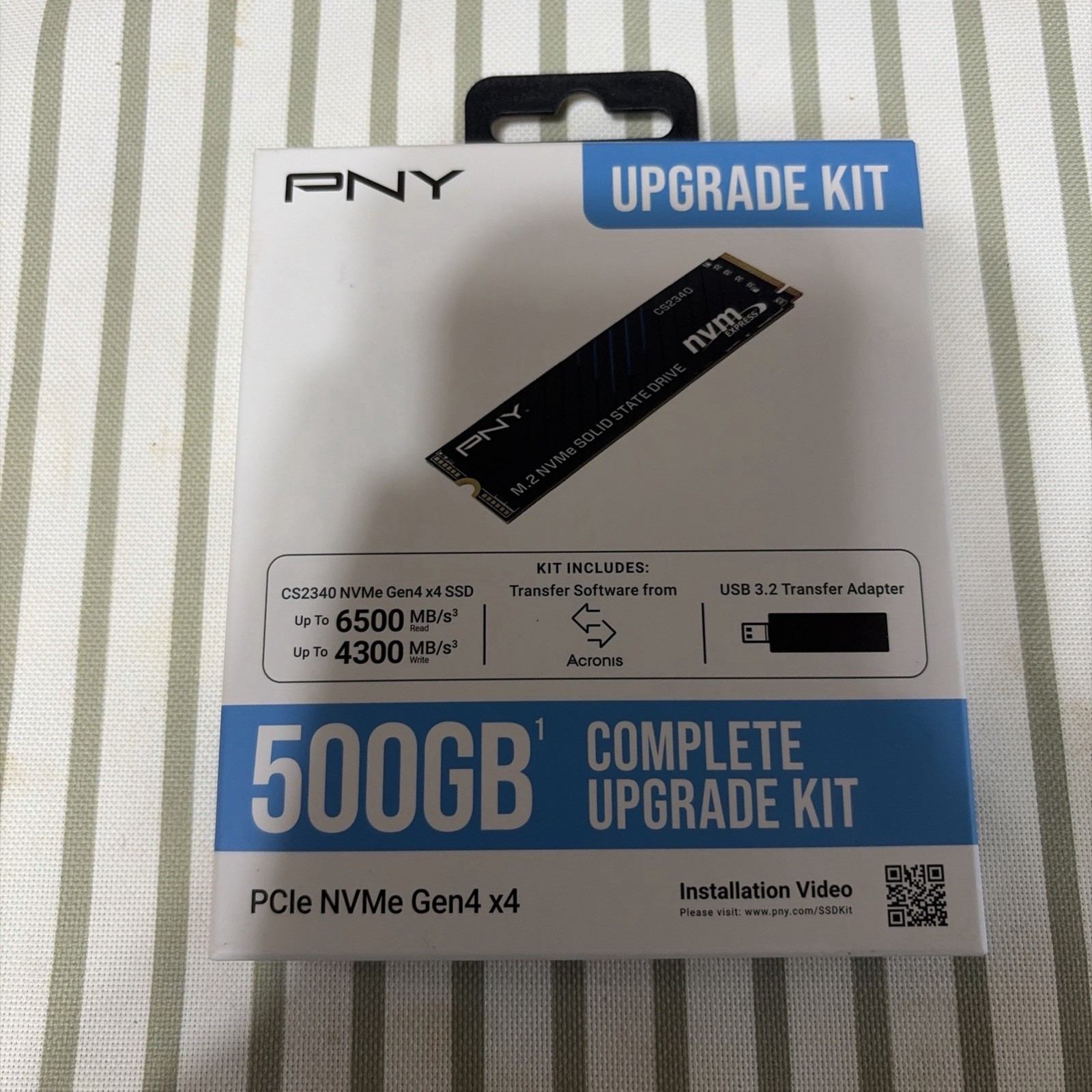 PNY 500GB M.2 NVMe Gen4 X4 Internal SSD Upgrade Kit with Transfer Adapter