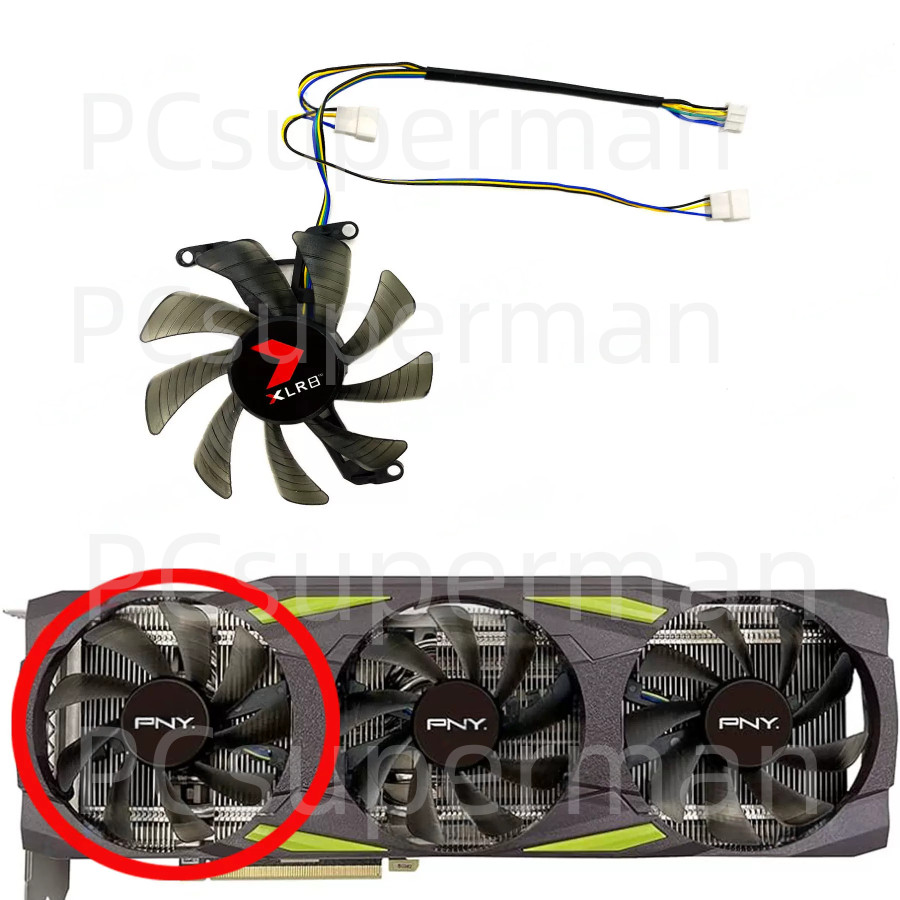 Replacement For PNY RTX3070ti 3080 3080ti 3090 Triple Video Card Fan T129215SU