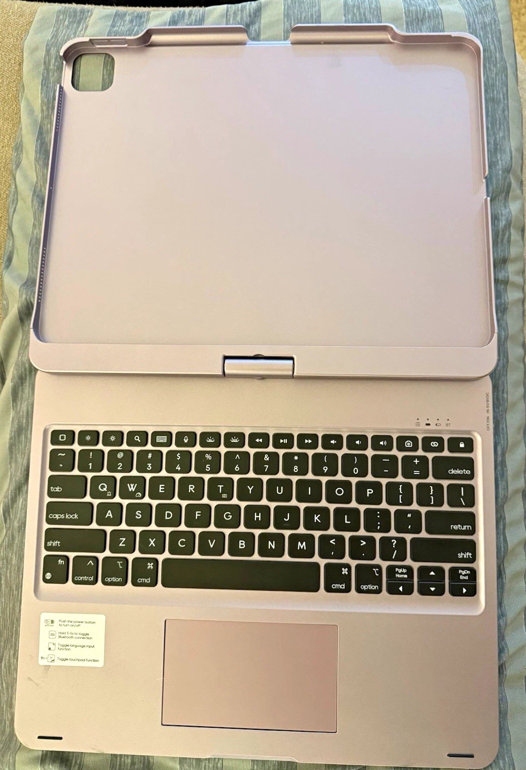 Purple Swivel Folio Case w/ Built-In Keyboard for Apple iPad Pro 12.9
