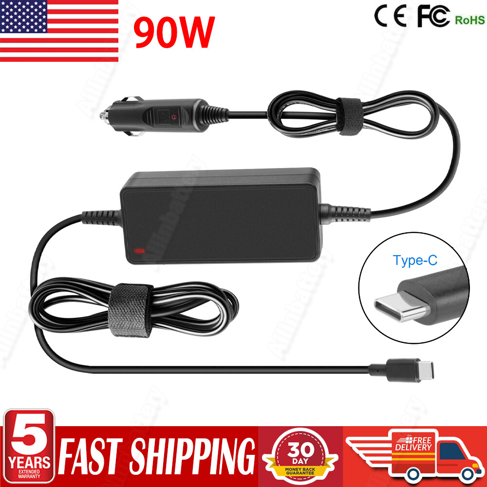 USB-C Car Charger for Lenovo Laptop Chromebook Computer 90W Fast Power Adapter