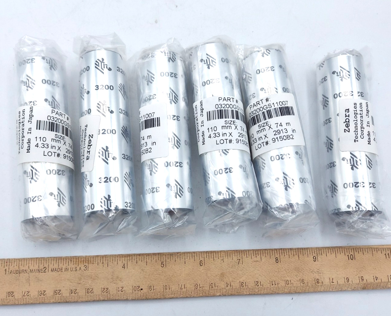 *6-Rolls* Zebra 03200GS11007 Wax Resin High Perf Resin Ribbon 4.3" x 244ft 3200