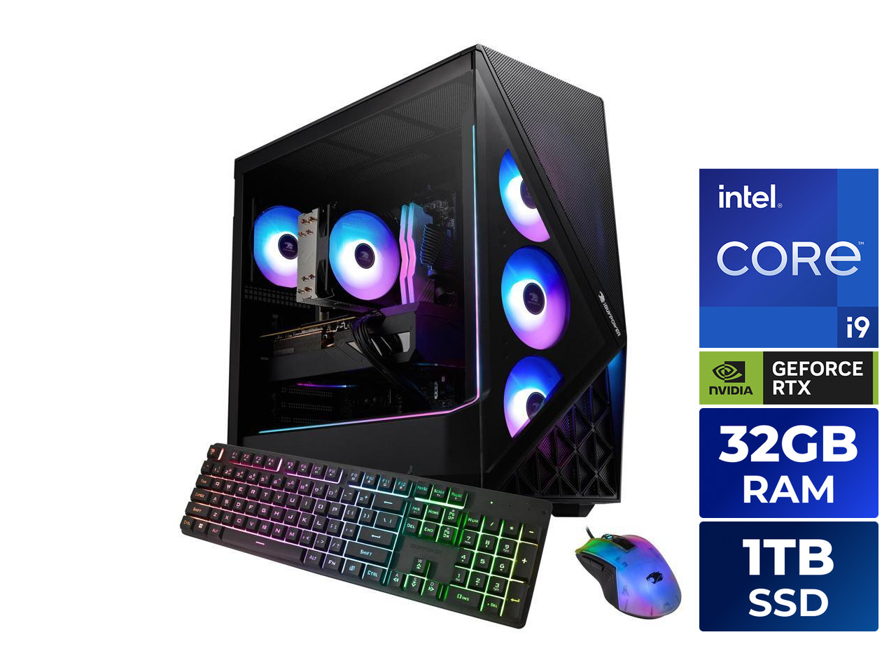 iBUYPOWER Slate Gaming PC Desktop - Intel Core i9 14900F, NVIDIA GeForce RTX