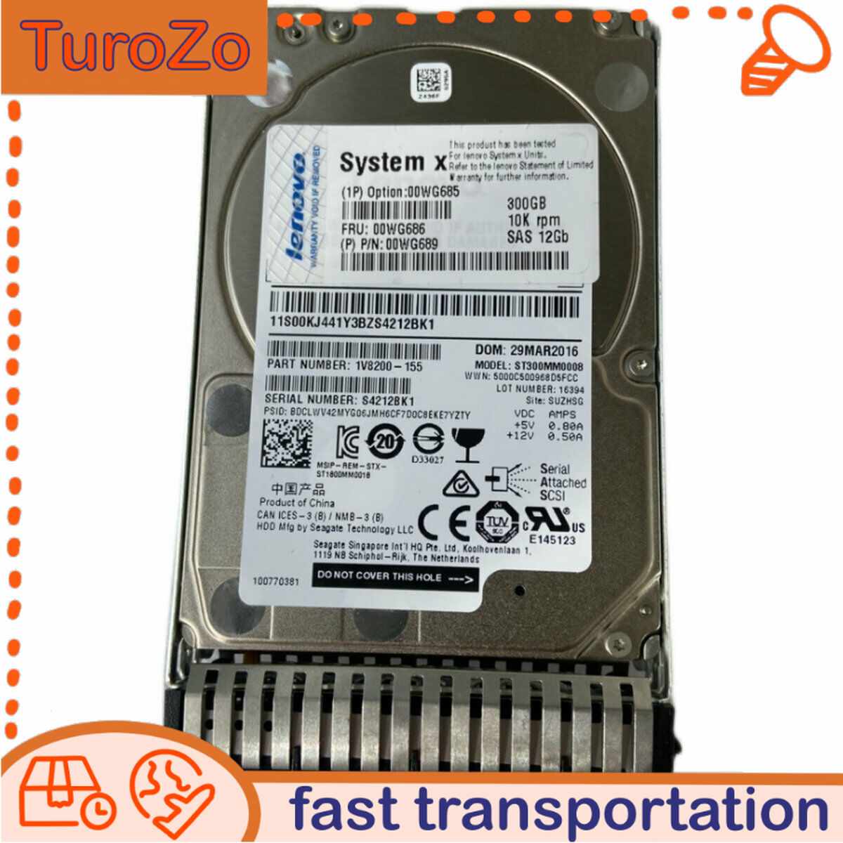00WG686 IBM / Lenovo 300GB 10K RPM 12Gbps SAS 2.5" Small Form Factor Hard Drive