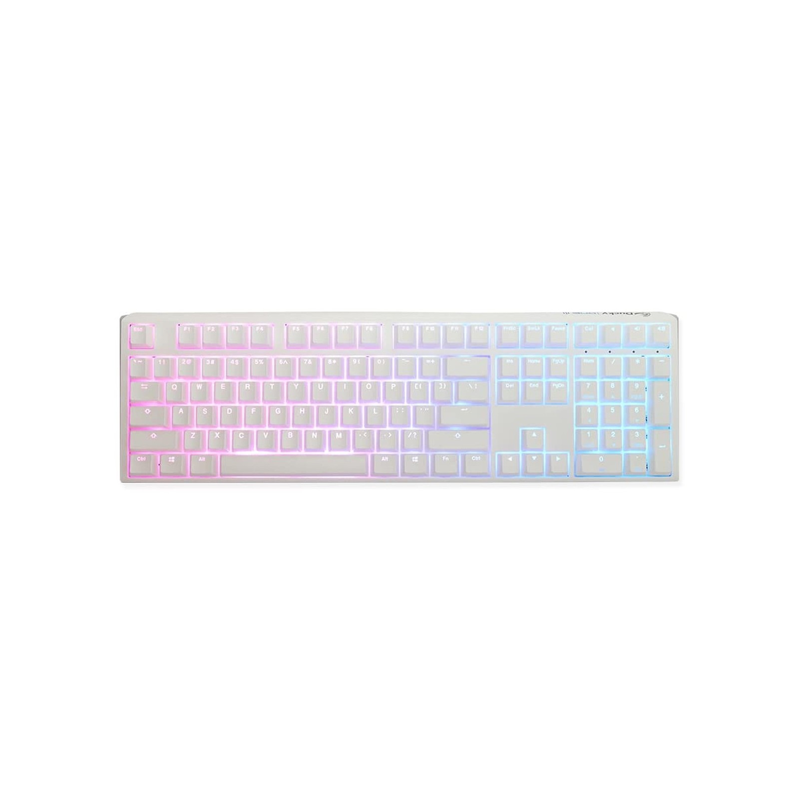 Ducky One 3 Pure White Hotswap RGB Mechanical Keyboard (Cherry MX Red)