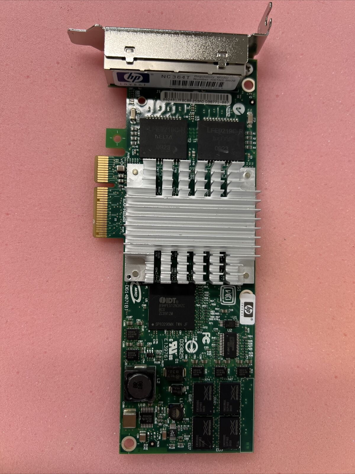HP 436431-001 NC364T Gigabit 10/100/1000Base-T 4-Port PCI-E x4 Ethernet(LP)