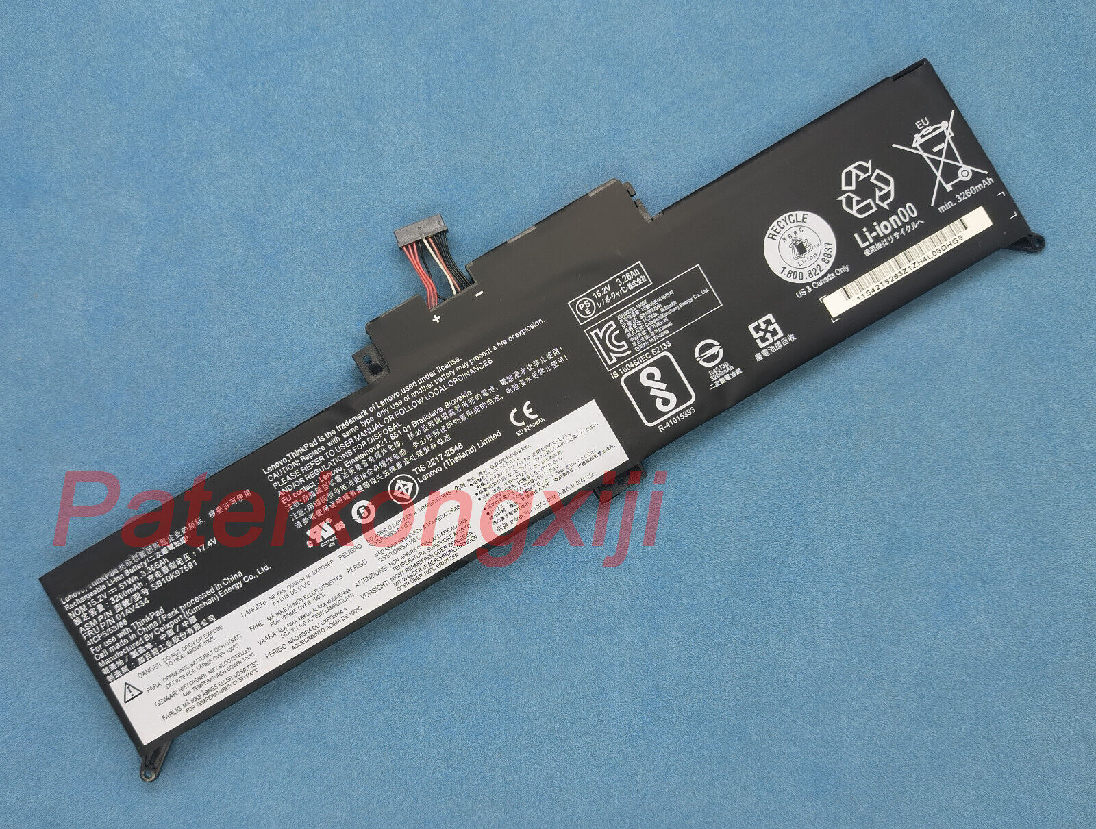 01AV434 SB10K97591 51Wh Genuine Battery For Lenovo ThinkPad Yoga 370 X380 12 260