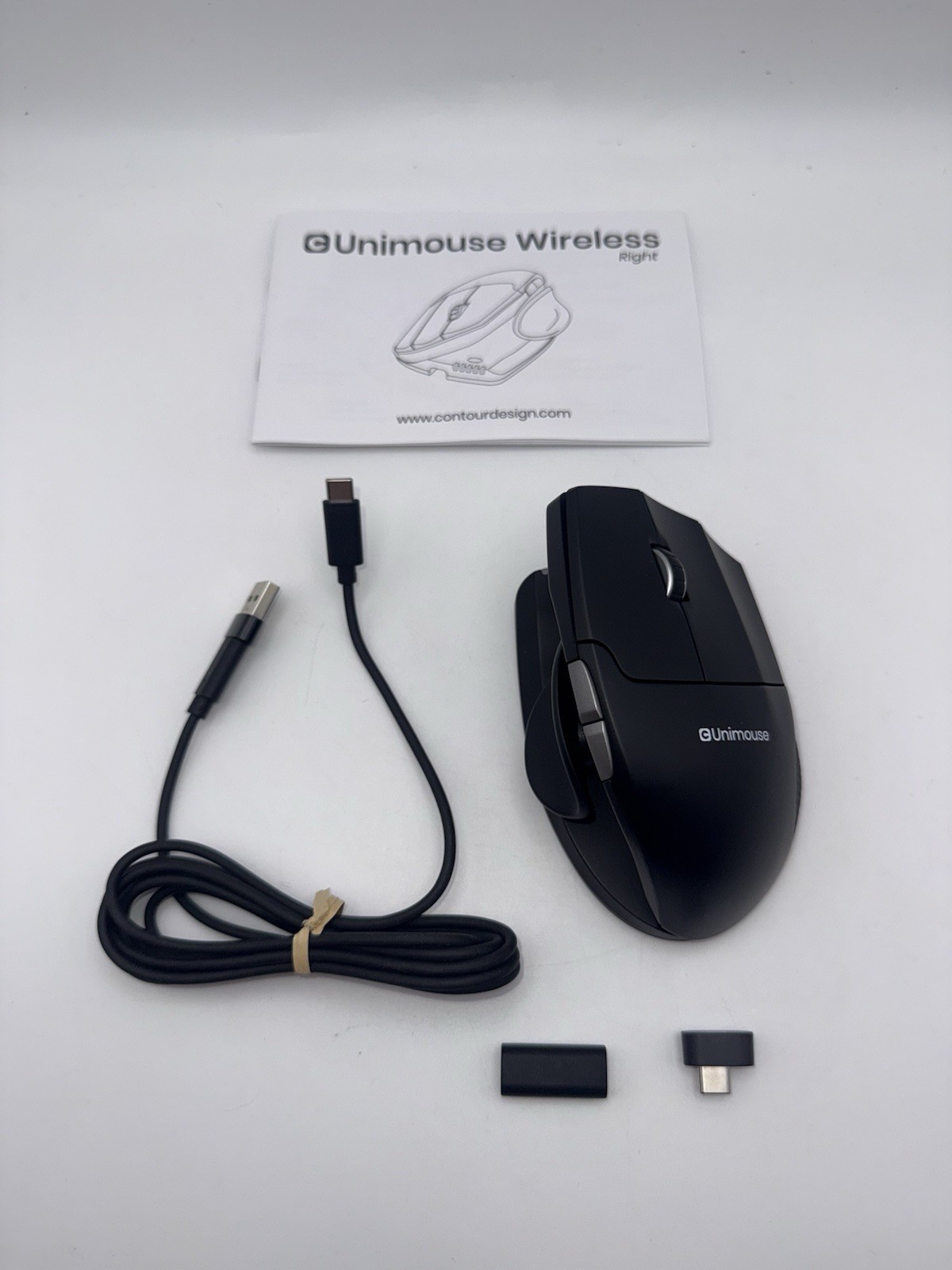 Contour Unimouse-WL Ergonomic Wired Mouse Thumb Support Right-Handed w/ Dongle