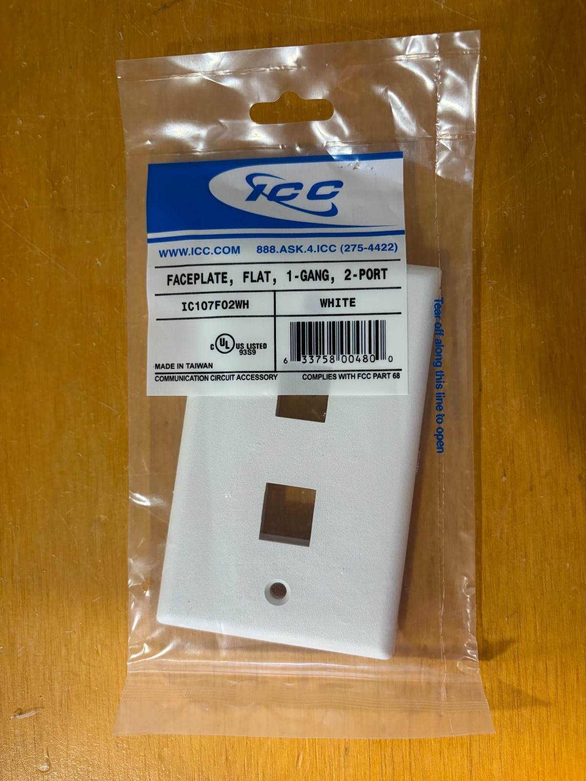ICC IC107F02WH  1-Gang 2-Port White