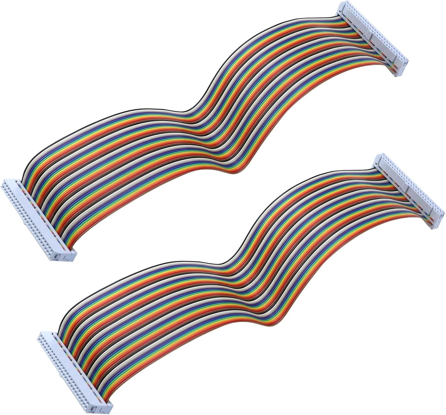 2Pcs 1ft 50Pin IDC Flat Ribbon Cable - Colorful Connection Solution