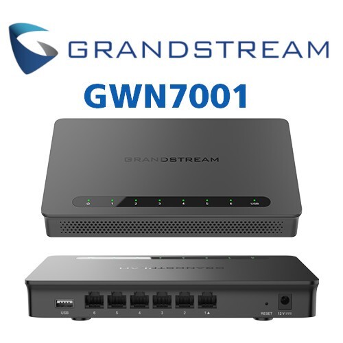 Grandstream Multi-WAN GWN7001 Gigabit VPN Wired Router 6 Port w/ 48V Output