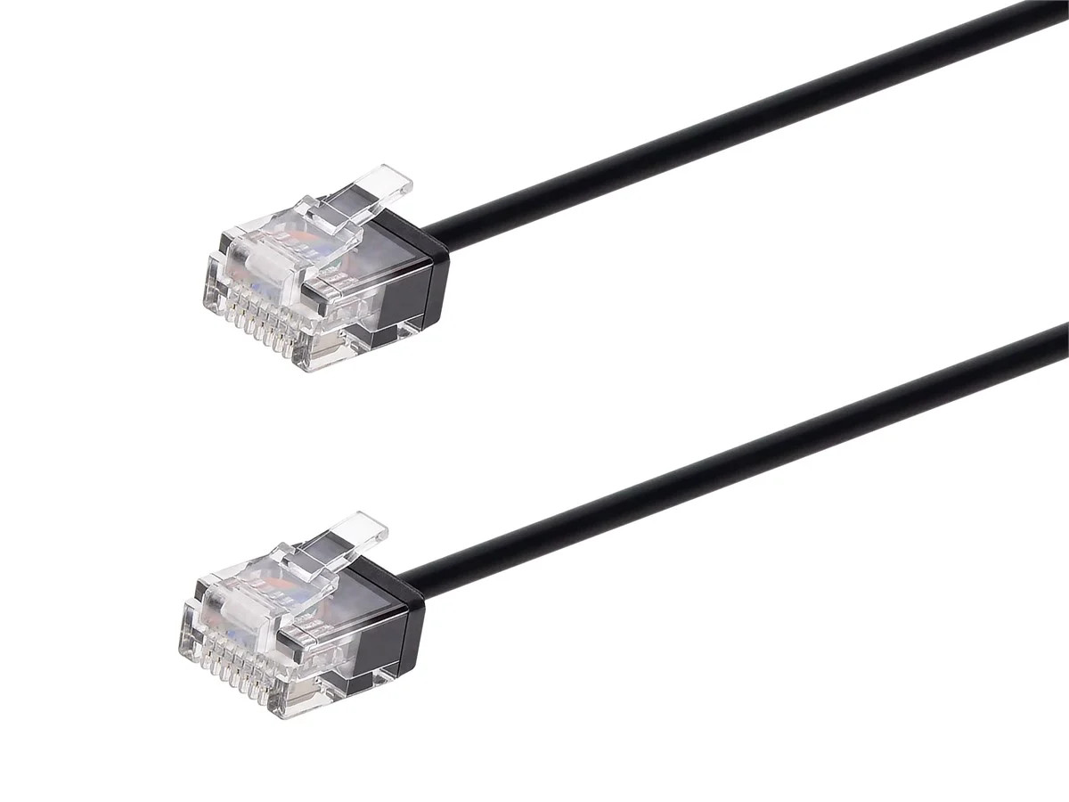 Monoprice Micro SlimRun Cat6 Ethernet Patch Cable - 50ft - Black, 550MHz, 32AWG