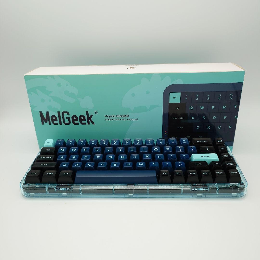 MelGeek Mojo68 Mechanical Keyboard Brown Switch Transparent RGB Tested Excellent