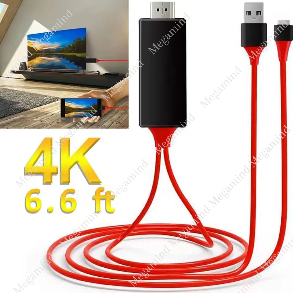 HDMI Mirroring AV Cable Phone to TV HDTV Adapter 1080P For iPhone 13 12 11 XR 8