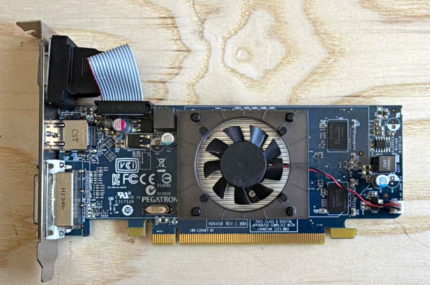Pegatron AMD Radeon HD 6450 512MB DDR3 Low Profile PCIe x16 DP/DVI/HDMI. READ