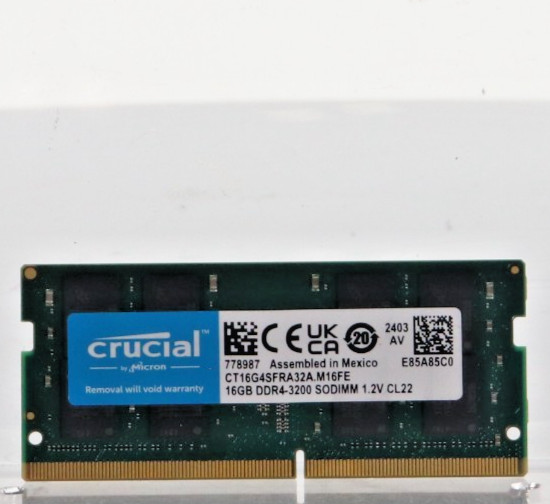 Crucial Micron 16GB DDR4-3200 SO-DIMM 1.2V DDR4 Notebook RAM CT16G4SFRA32A.M16FE