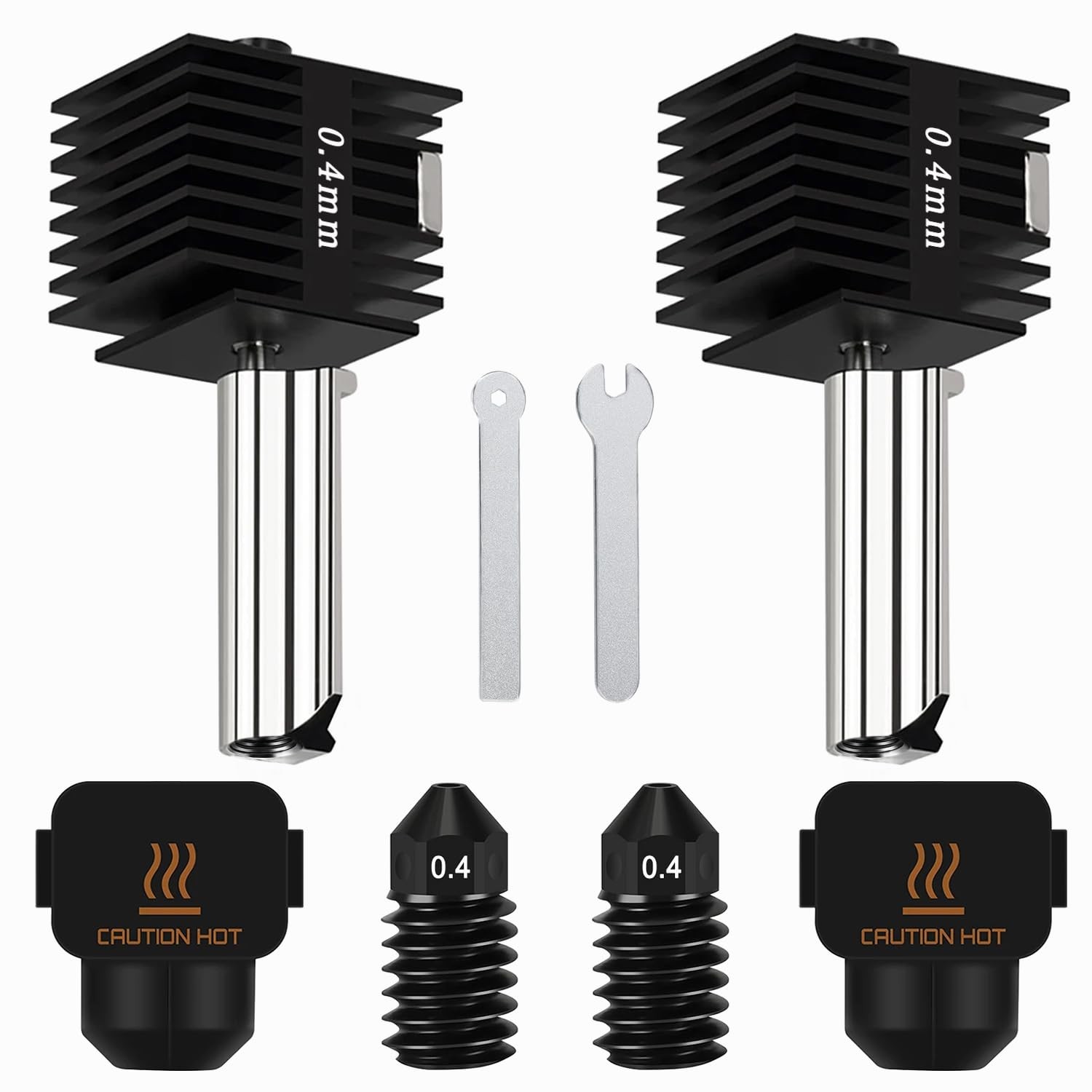 2PCS 0.4mm Hotend Kit for Bambu Lab A1/A1 Mini, 3D Printer Parts 0.4mm+0.4mm 