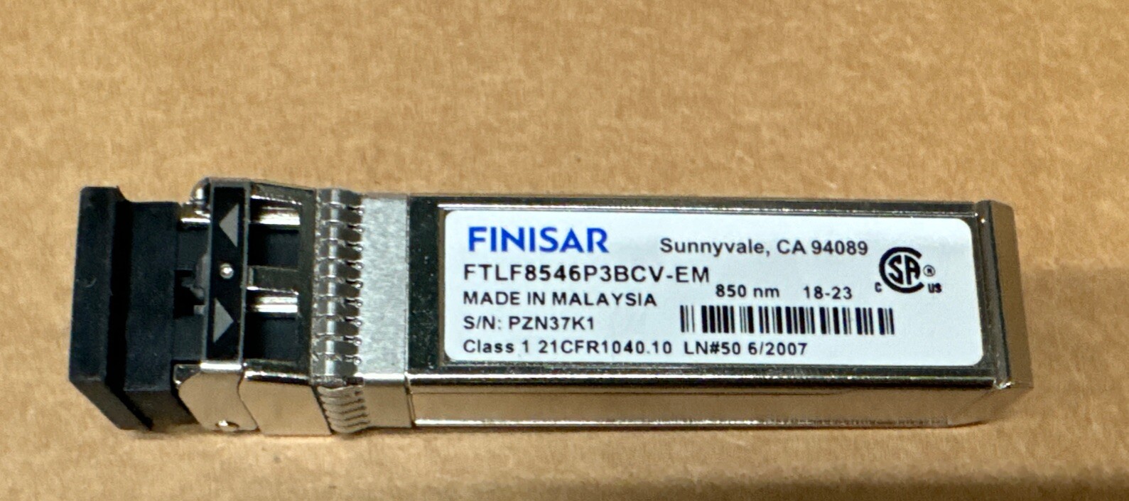 Finisar FTLF8546P3BCV - 10/16GB SFP+ SW Transceiver Module